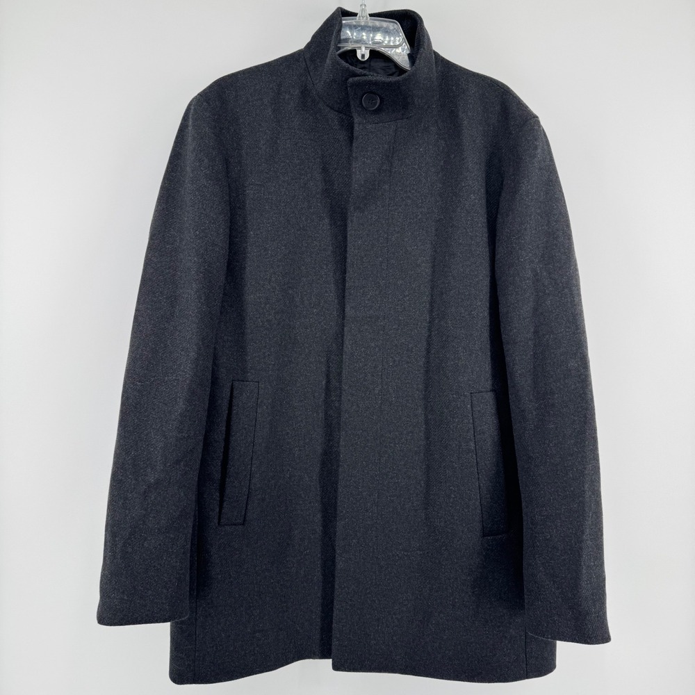 Theory Essential Coat Renew Melton Mens XL Charcoal Grey Wool Blend J0971419